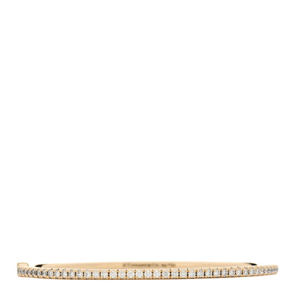 Tiffany 18K Yellow Gold Diamond Metro Hinged Bangle Bracelet 1 of 3