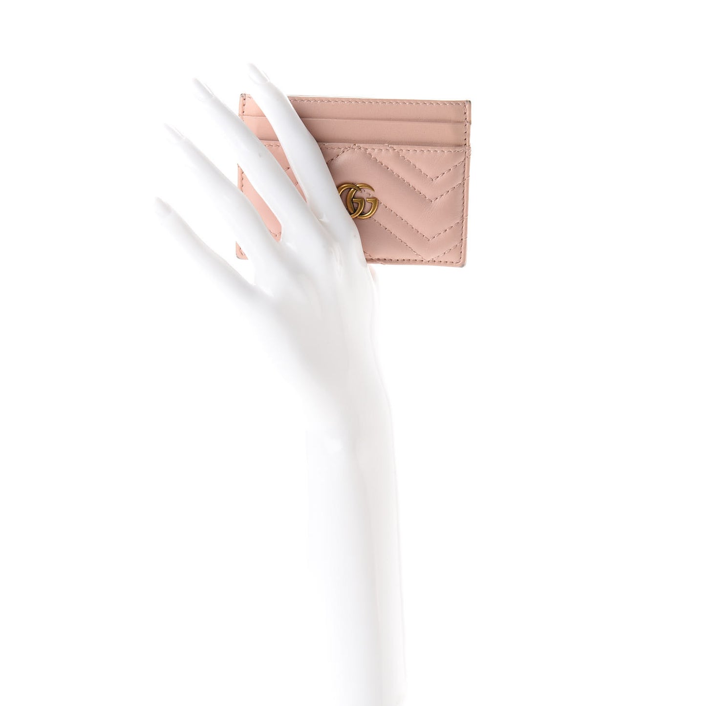 Calfskin Matelasse GG Marmont Card Holder Perfect Pink