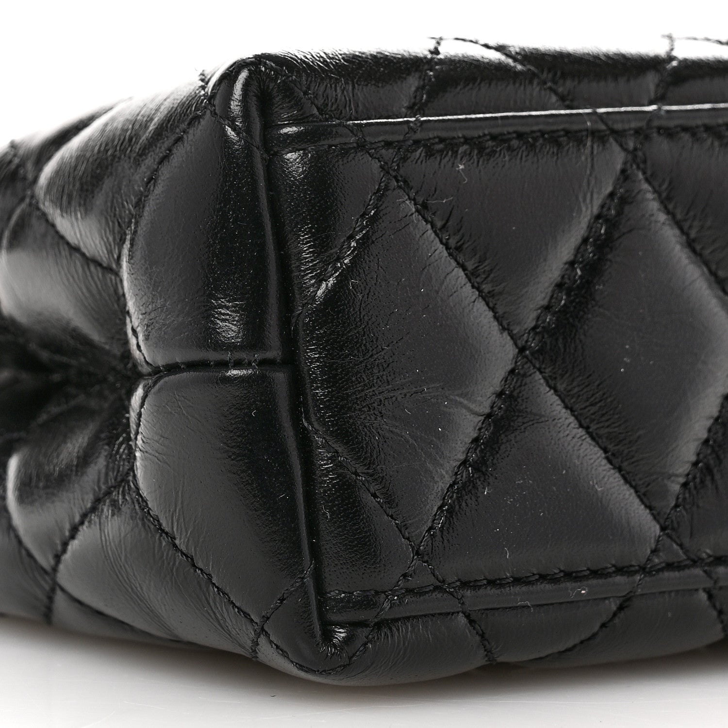 Chanel Shiny Aged Calfskin Quilted Nano Kelly Shopper Black 8 of 11
