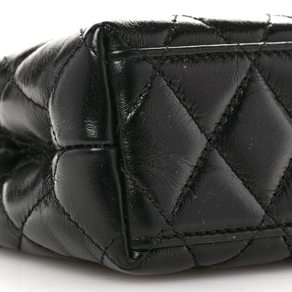 Chanel Shiny Aged Calfskin Quilted Nano Kelly Shopper Black 8 of 11