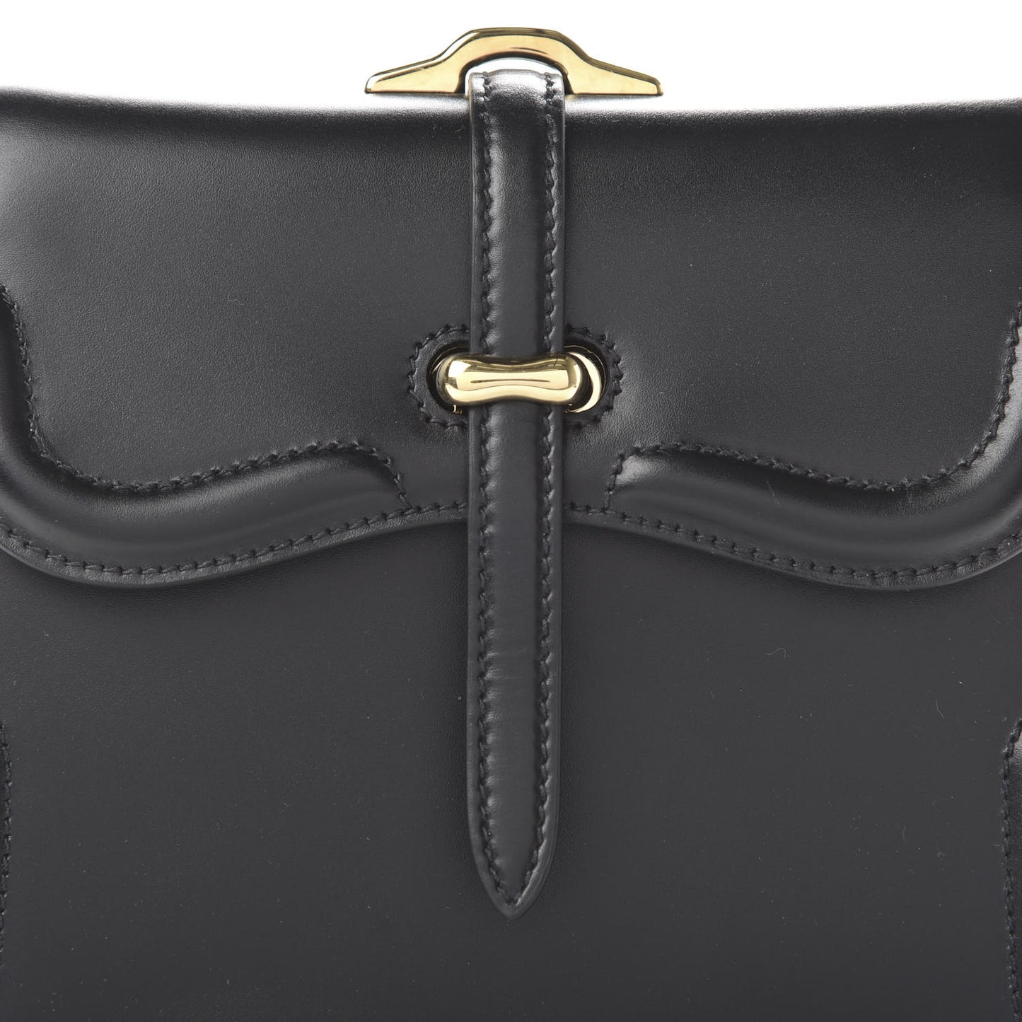 City Calfskin Small Belle Shoulder Bag Black