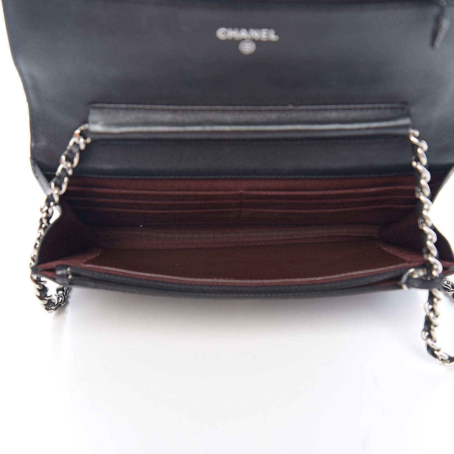 Lambskin Quilted Wallet On Chain WOC Black