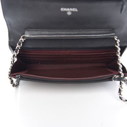 Chanel Lambskin Quilted Wallet On Chain WOC Black 4 of 12