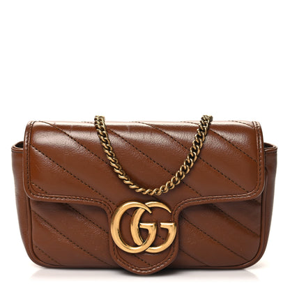 Gucci Azalea Calfskin Matelasse Diagonal Super Mini GG Marmont Shoulder Bag Cuir 1 of 10