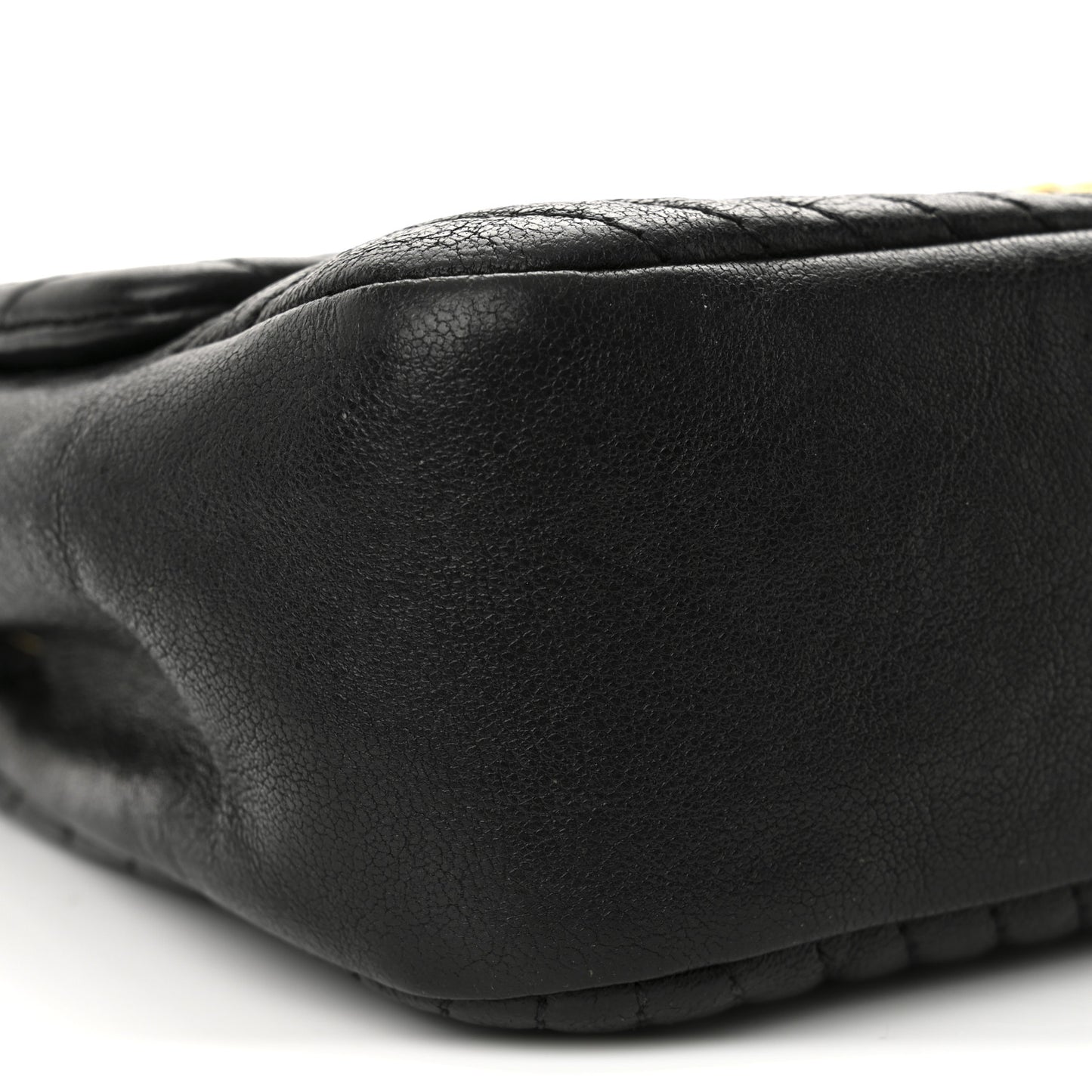 Calfskin Surpique Chevron Small Flap Black
