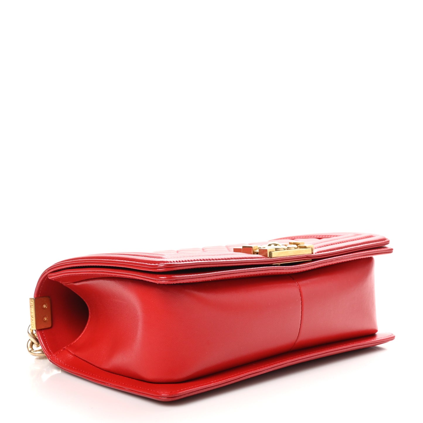 Lambskin Quilted Medium Boy Flap Red