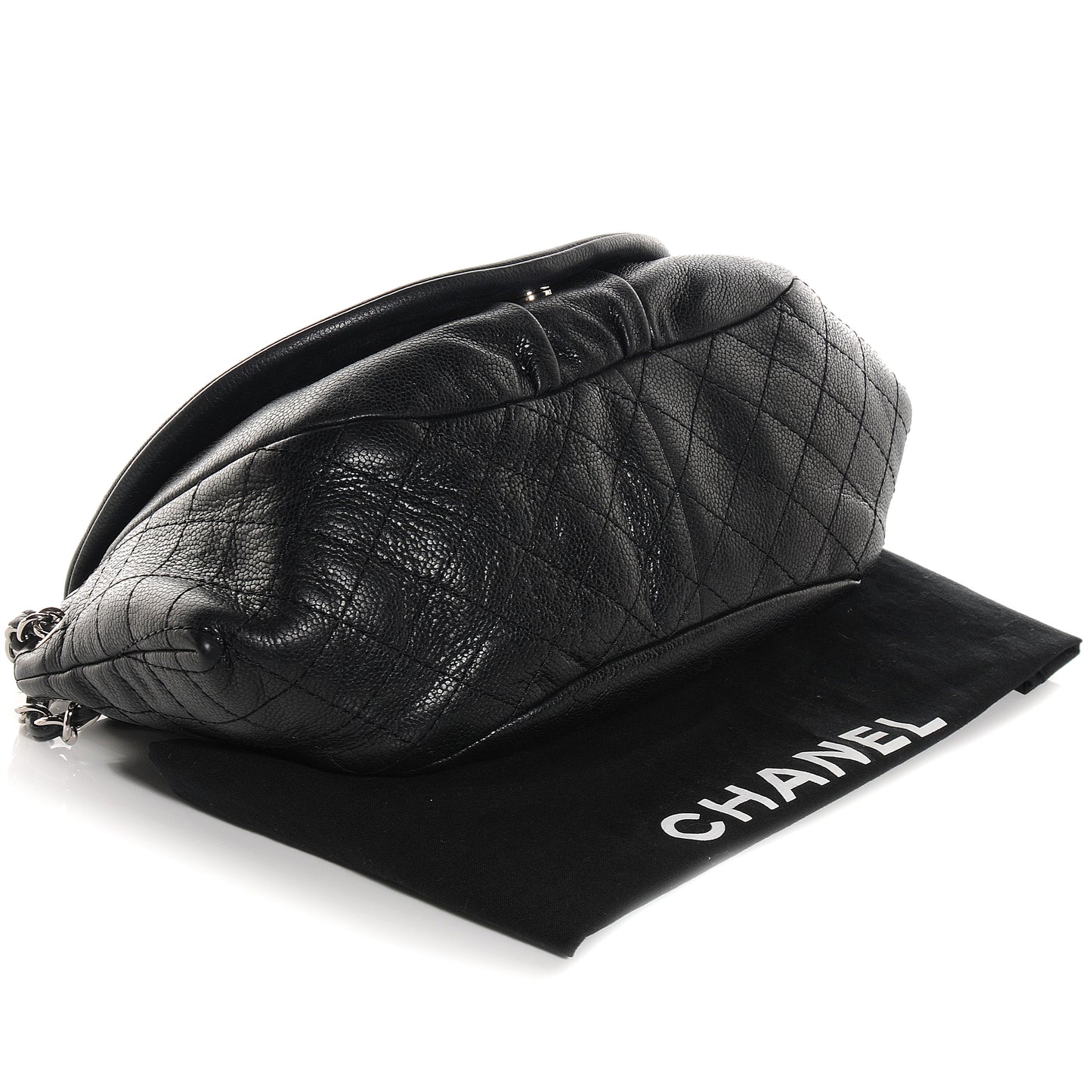 Caviar Half Moon Large Flap Black