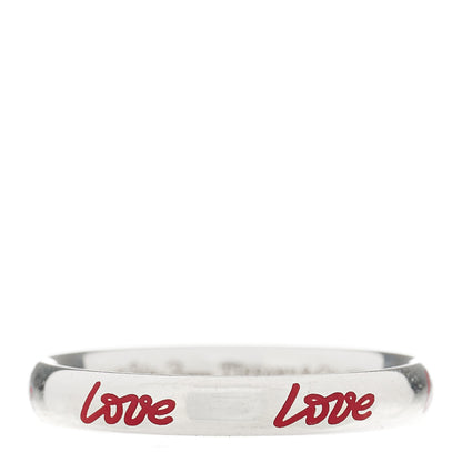 Tiffany Sterling Silver Enamel Paloma Picasso Love Band Ring 53 6.5 Red 3 of 6
