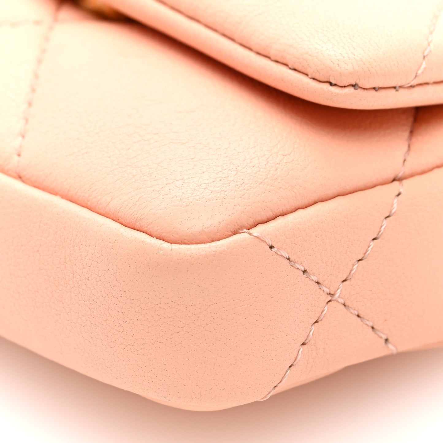 Lambskin Quilted Chanel 19 Flap Belt Bag Light Orange