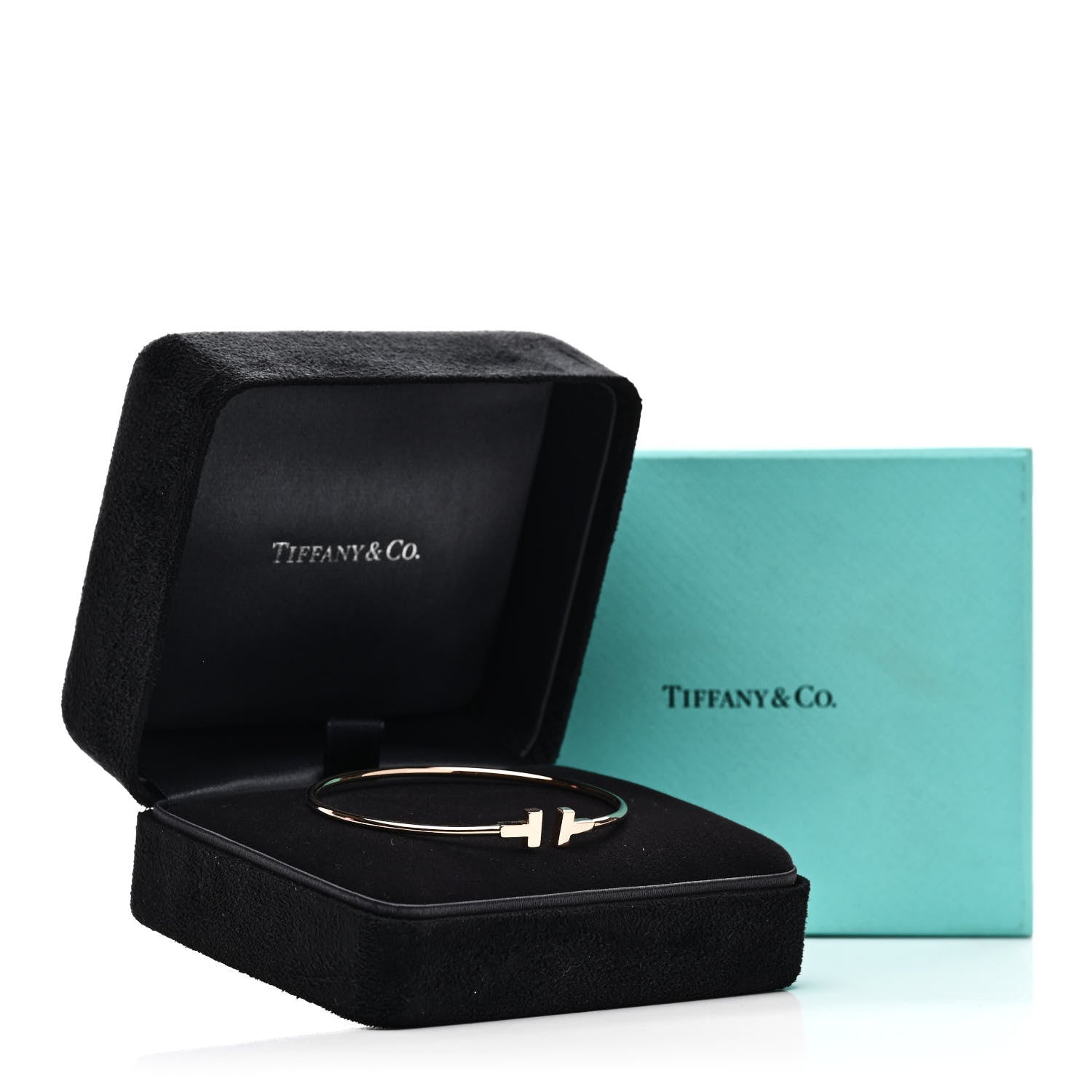 Tiffany 18K Rose Gold Narrow T Wire Bracelet 4 of 4