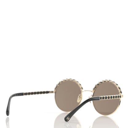 Chanel Metal Calfskin Round Chain Sunglasses 4265-Q Brown 4 of 8