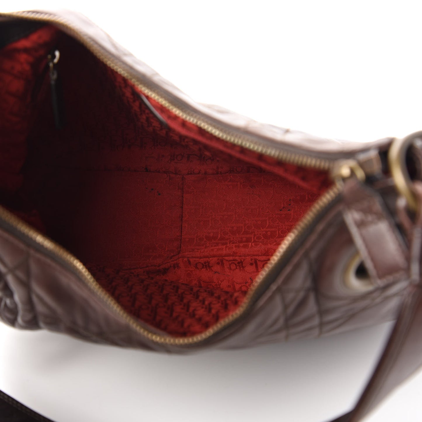Lambskin Cannage Medium Hobo Dark Brown