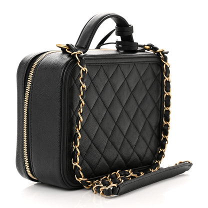 Chanel Caviar Quilted Medium CC Filigree Vanity Case Black 3 of 12