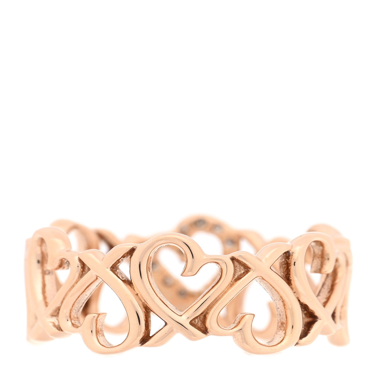 Tiffany 18K Rose Gold Diamond Paloma Picasso Loving Heart Band Ring 54 7 3 of 5