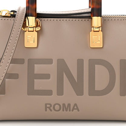 Fendi Vitello King Plexiglass Logo Embossed Mini By The Way Top Handle Boston Bag Tortora 8 of 10