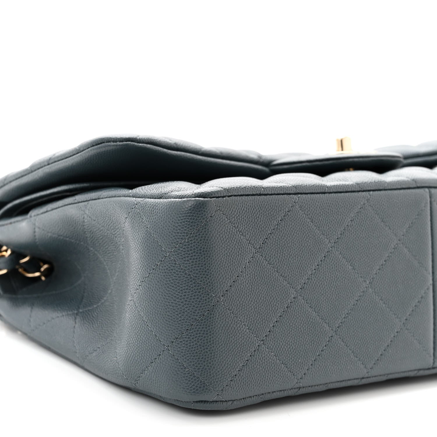 Chanel Caviar Quilted Jumbo Double Flap Grey 9 of 11