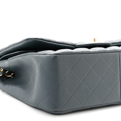 Chanel Caviar Quilted Jumbo Double Flap Grey 9 of 11