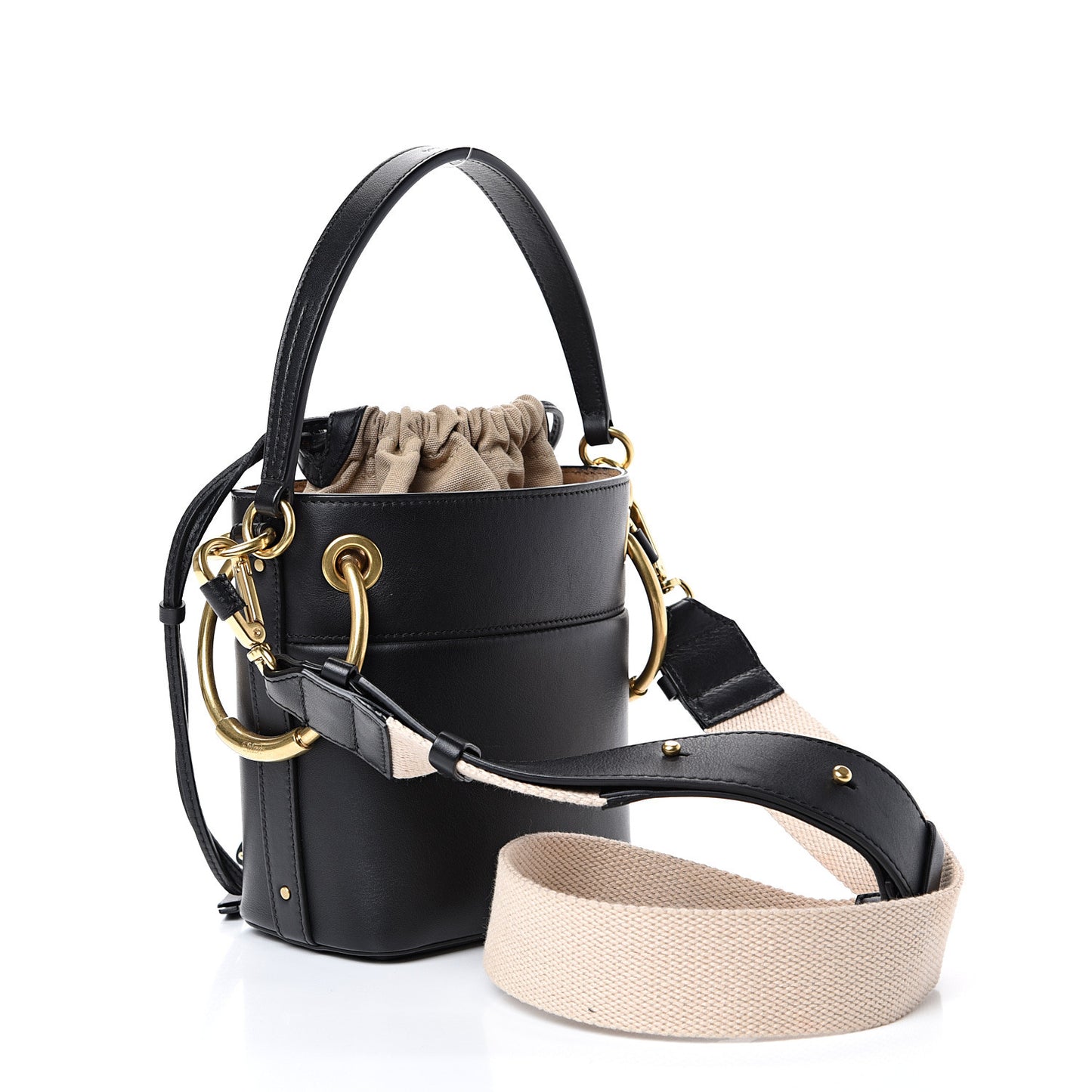 Smooth Calfskin Mini Roy Bucket Bag Black