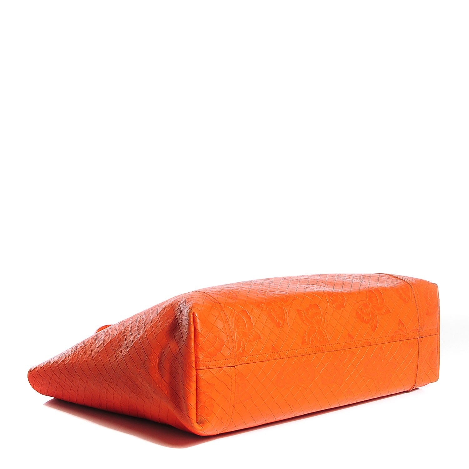 Bottega Veneta Calfskin Intrecciomirage Intarsio Large Tote Tangerine 4 of 7