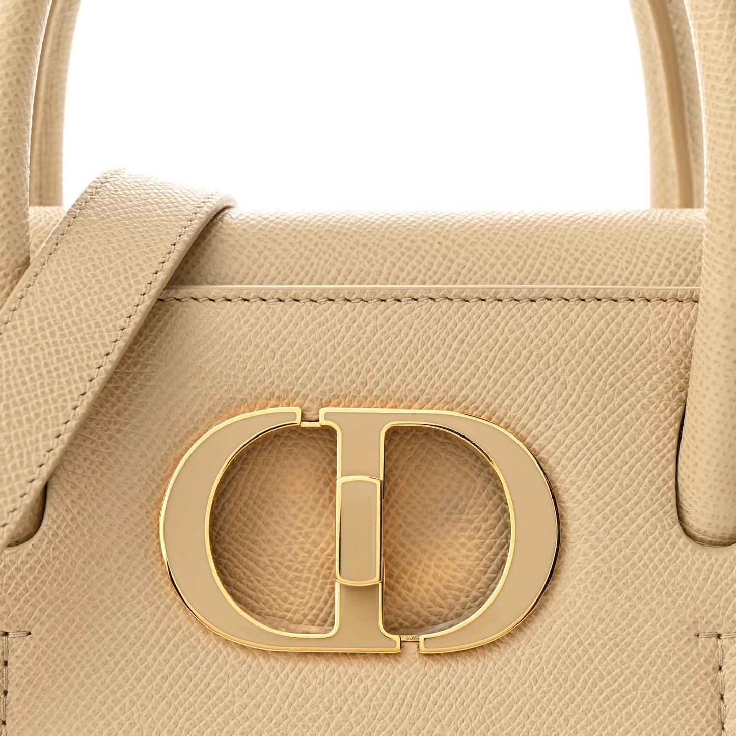 Grained Calfskin Medium St. Honore Tote Beige