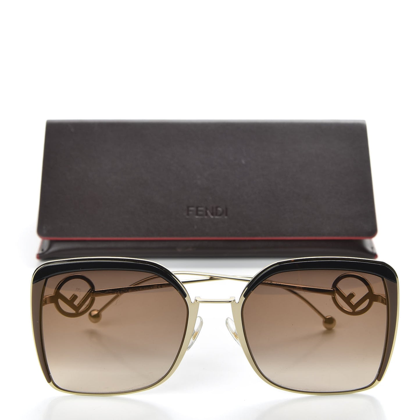 Metal Acetate F is Fendi Square Sunglasses FF 0294/S Gold