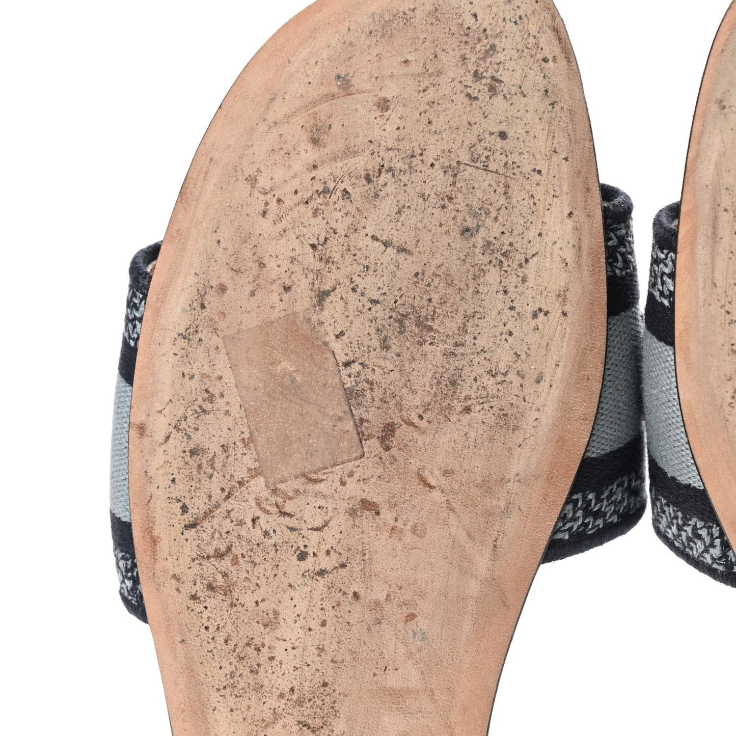 Canvas Tie and Dior Embroidered Dway Flat Slide Sandals 41 Denim