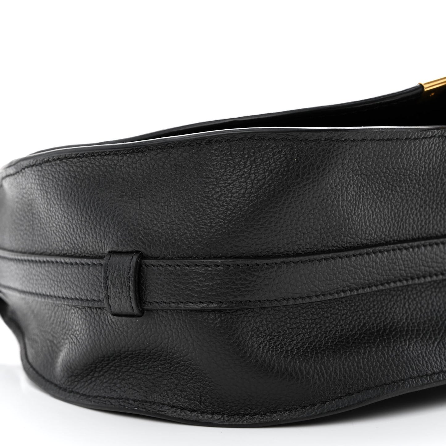 Calfskin Medium Marcie Round Crossbody Bag Black