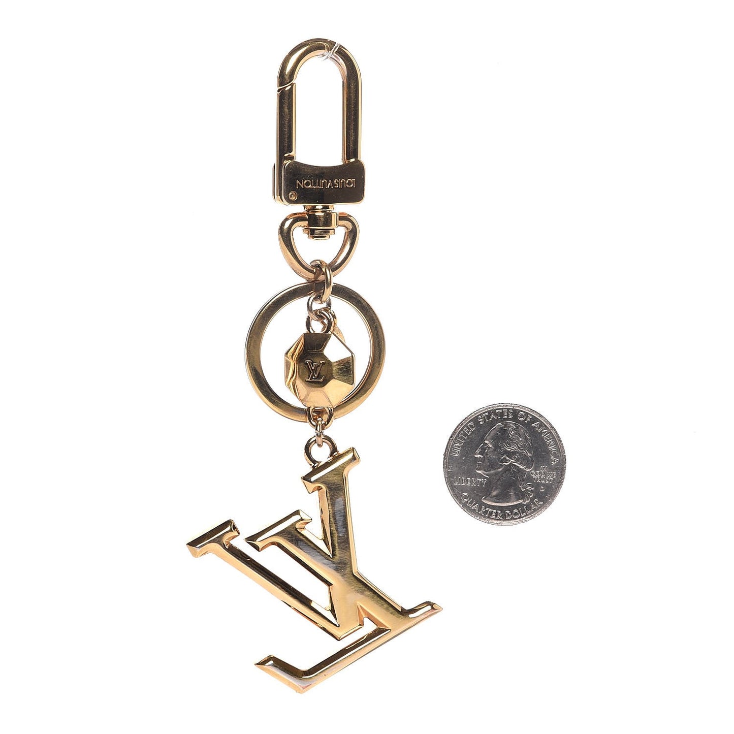 LV Facettes Bag Charm Key Holder Gold