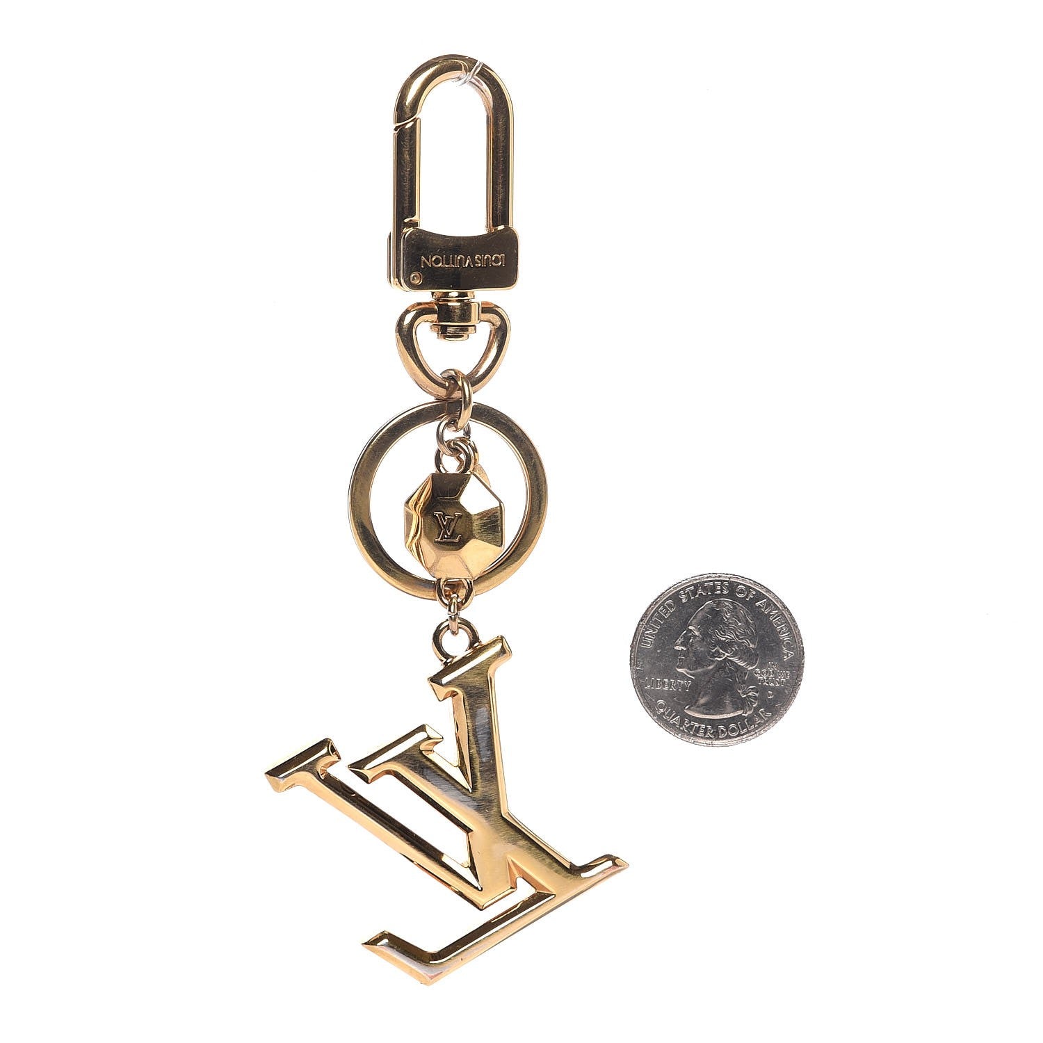 Louis Vuitton LV Facettes Bag Charm Key Holder Gold 2 of 7