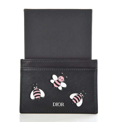 Christian Dior x KAWS Calfskin Bee Card Holder Pink Black 10 of 10