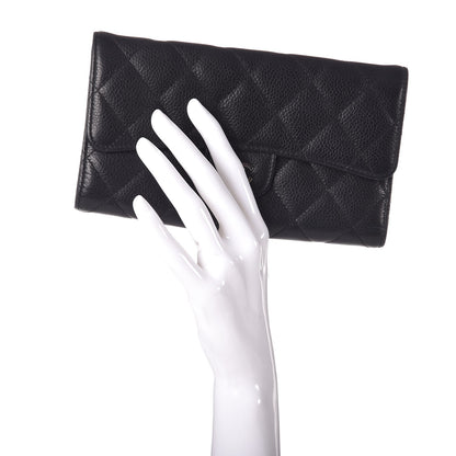 Chanel Caviar Quilted Large Flap Wallet Black 2 of 9