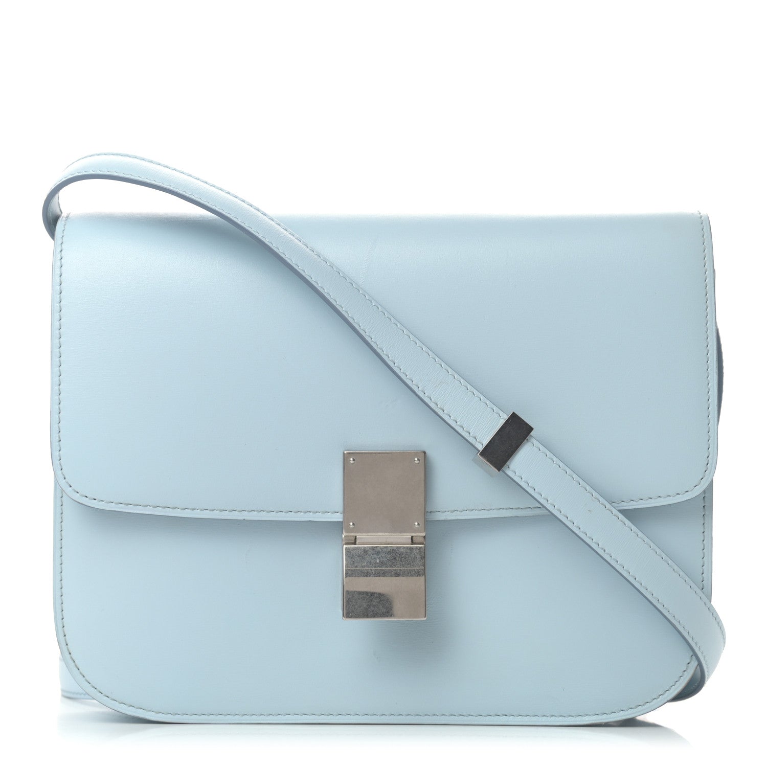 Celine Box Calfskin Medium Classic Box Flap Bag Pale Blue 1 of 12