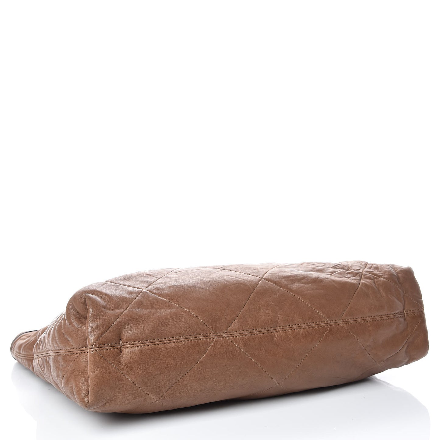 Lambskin Quilted Amalia Cabas Tote Camel
