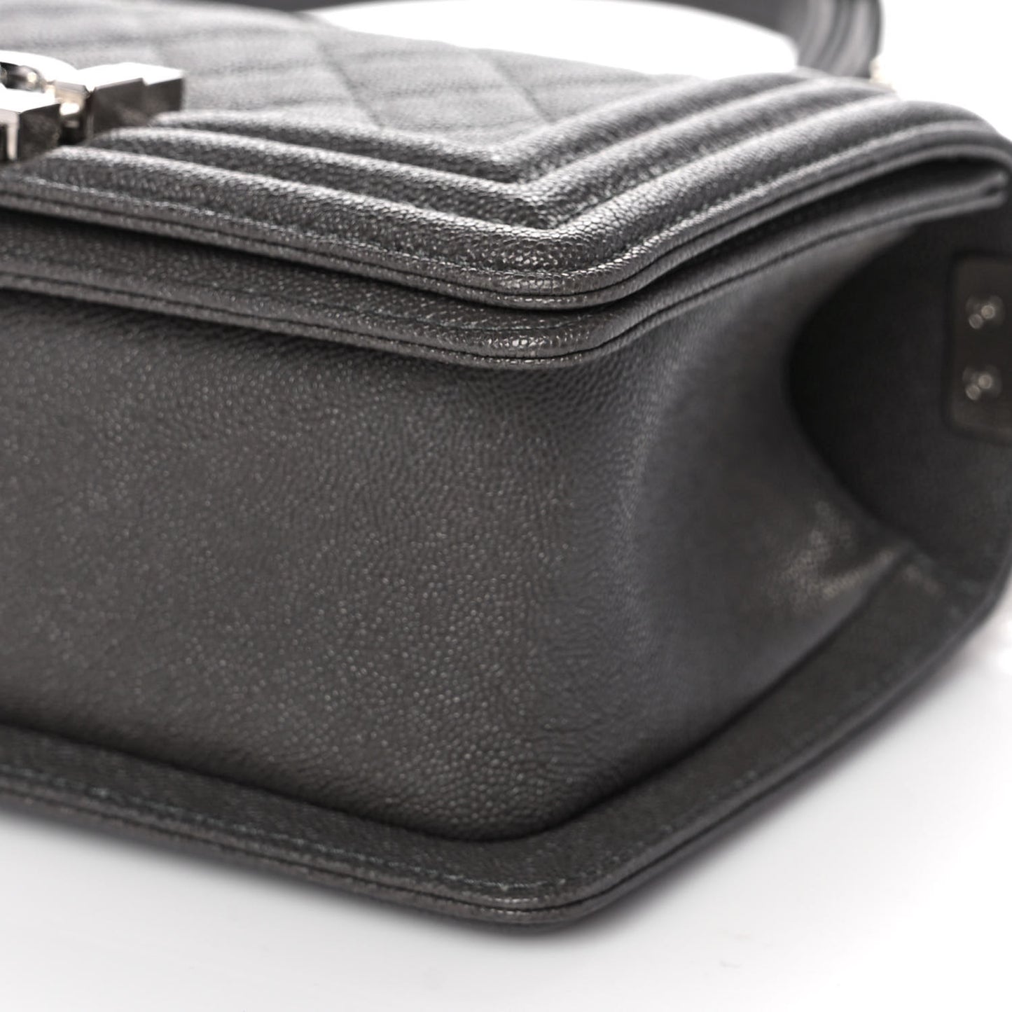 Caviar Quilted Small Boy Flap Grey