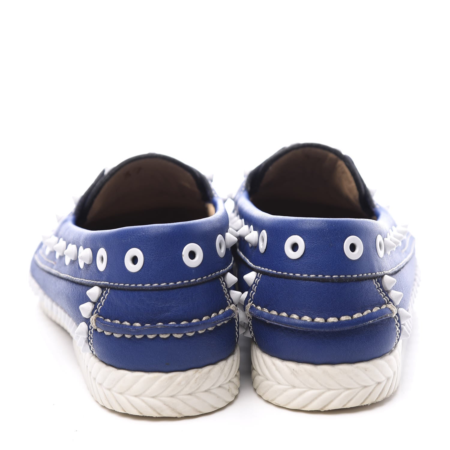 Christian Louboutin Calfskin Yacht Spikes Loafers 37 Blue 7 of 10
