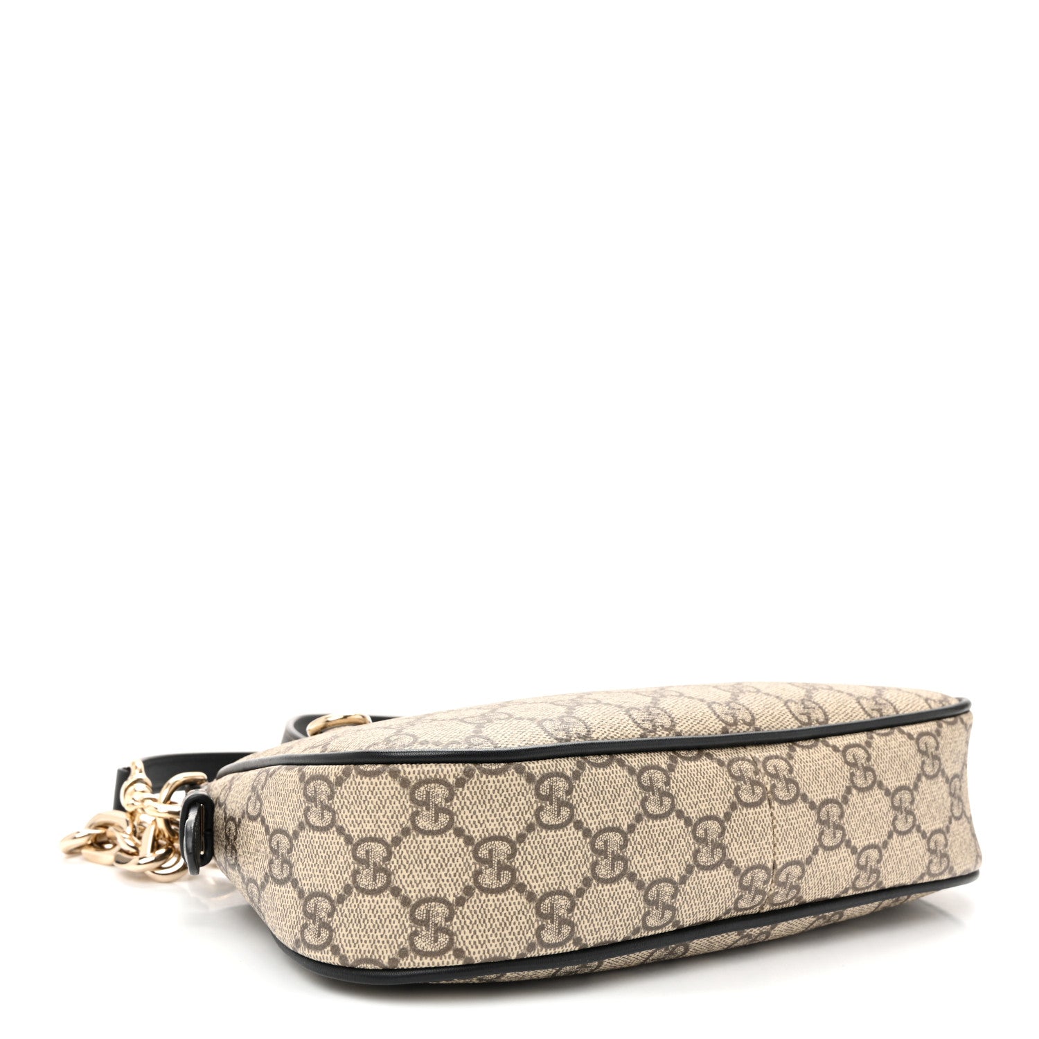 Gucci GG Supreme Monogram Textured Calfskin Small Emblem Shoulder