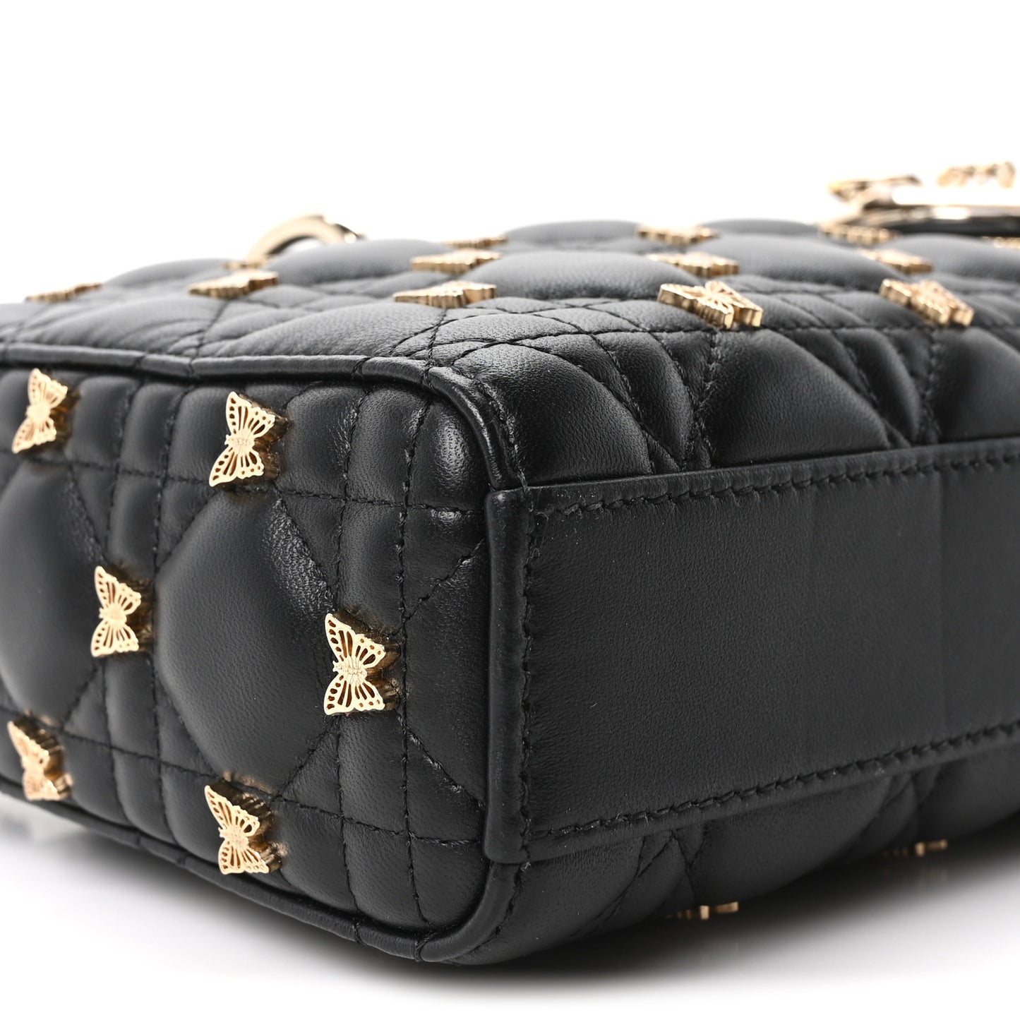 Lambskin Butterfly Cannage Lady D-Joy Black