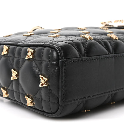 Christian Dior Lambskin Butterfly Cannage Lady D-Joy Black 9 of 10