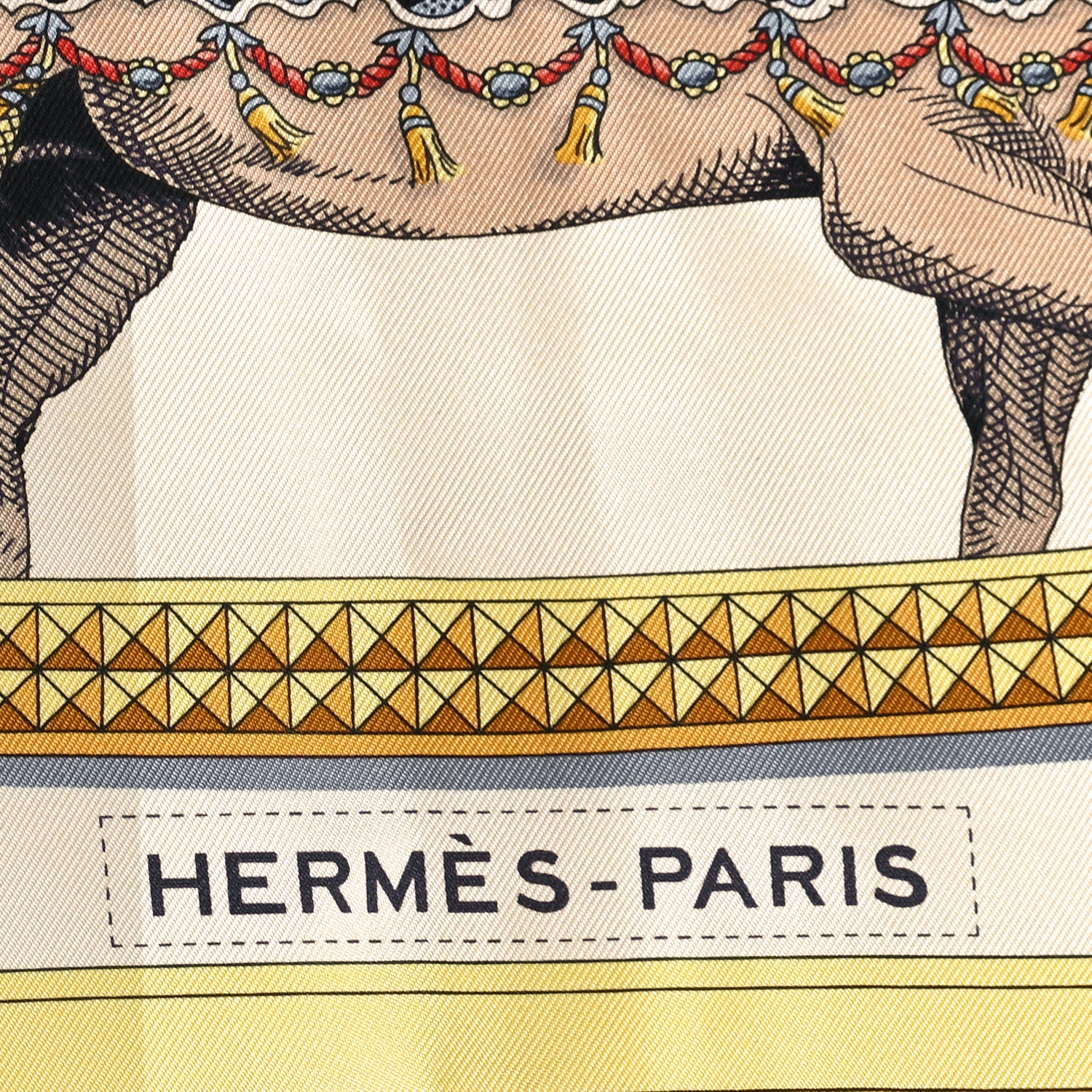 Hermes Silk Grand Apparat Forever Scarf 90 Creme Gold Multicolore 2 of 4