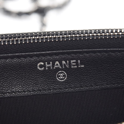 Chanel Sheepskin Chevron Quilted Studded Reissue Small Clutch With Chain Black 7 of 10