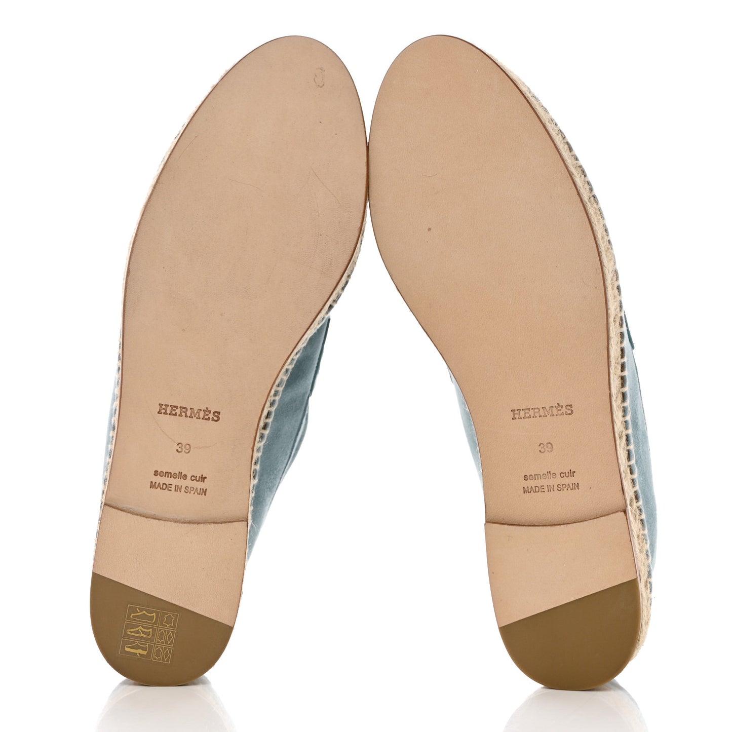 Suede Calfskin Womens Trip Espadrilles 39 Vert D'Eau