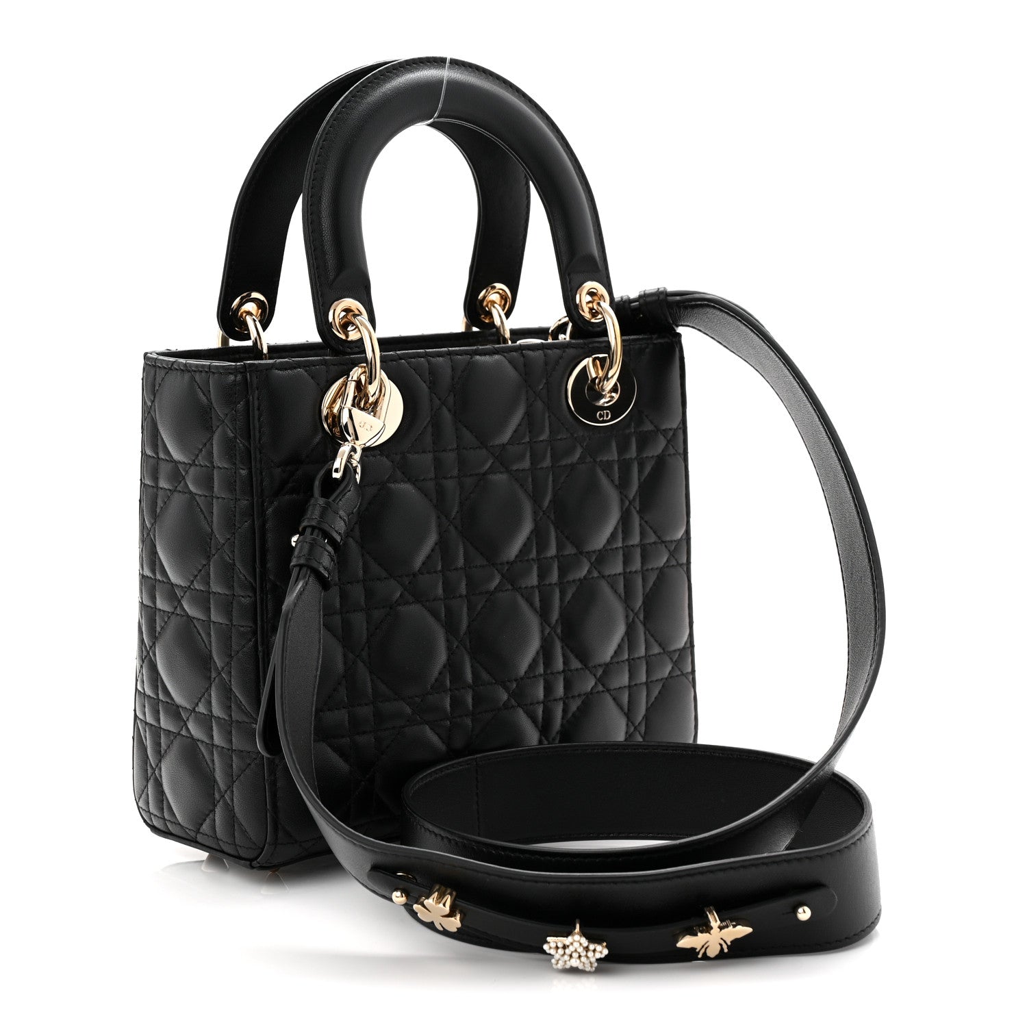 Christian Dior Lambskin Cannage Small My ABCDior Lady Dior Black 3 of 10