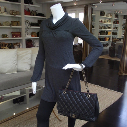 Chanel Lambskin Classic Jumbo Flap Zip Top Tote 2011 Black 2 of 11