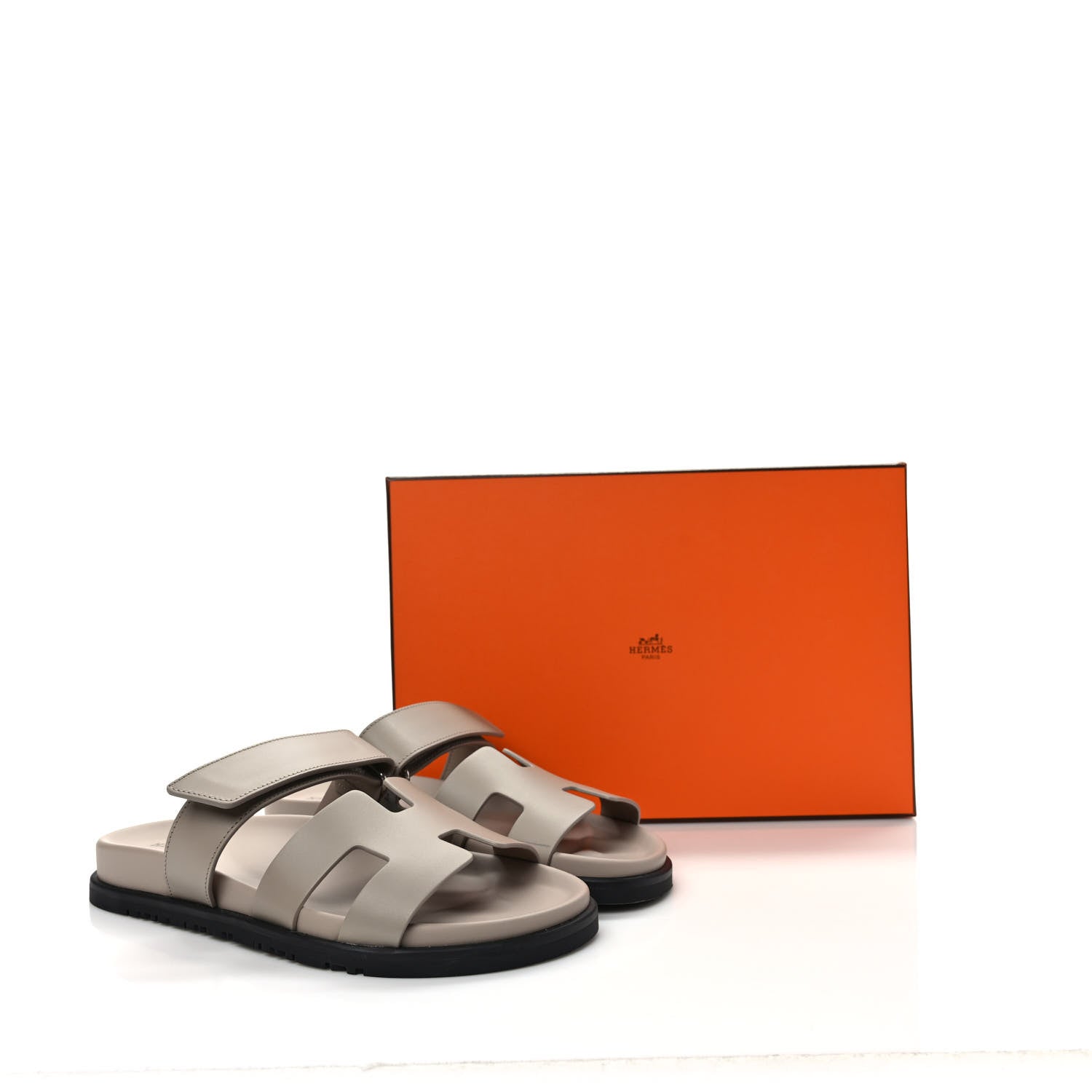 Hermes Calfskin Womens Chypre Sandals 38 Beige Mastic 9 of 9