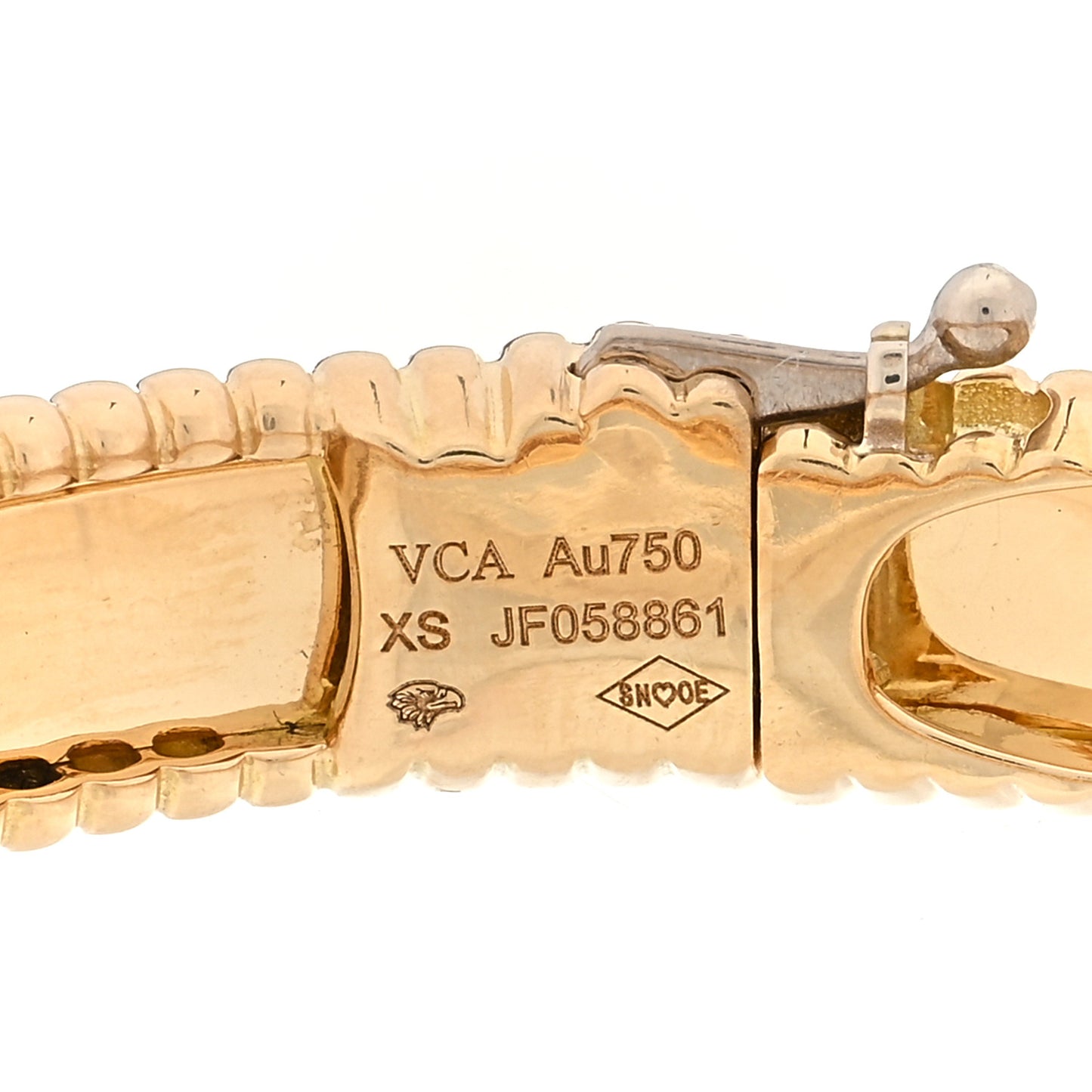 18K Yellow Gold Perlee Signature Bangle Bracelet XS