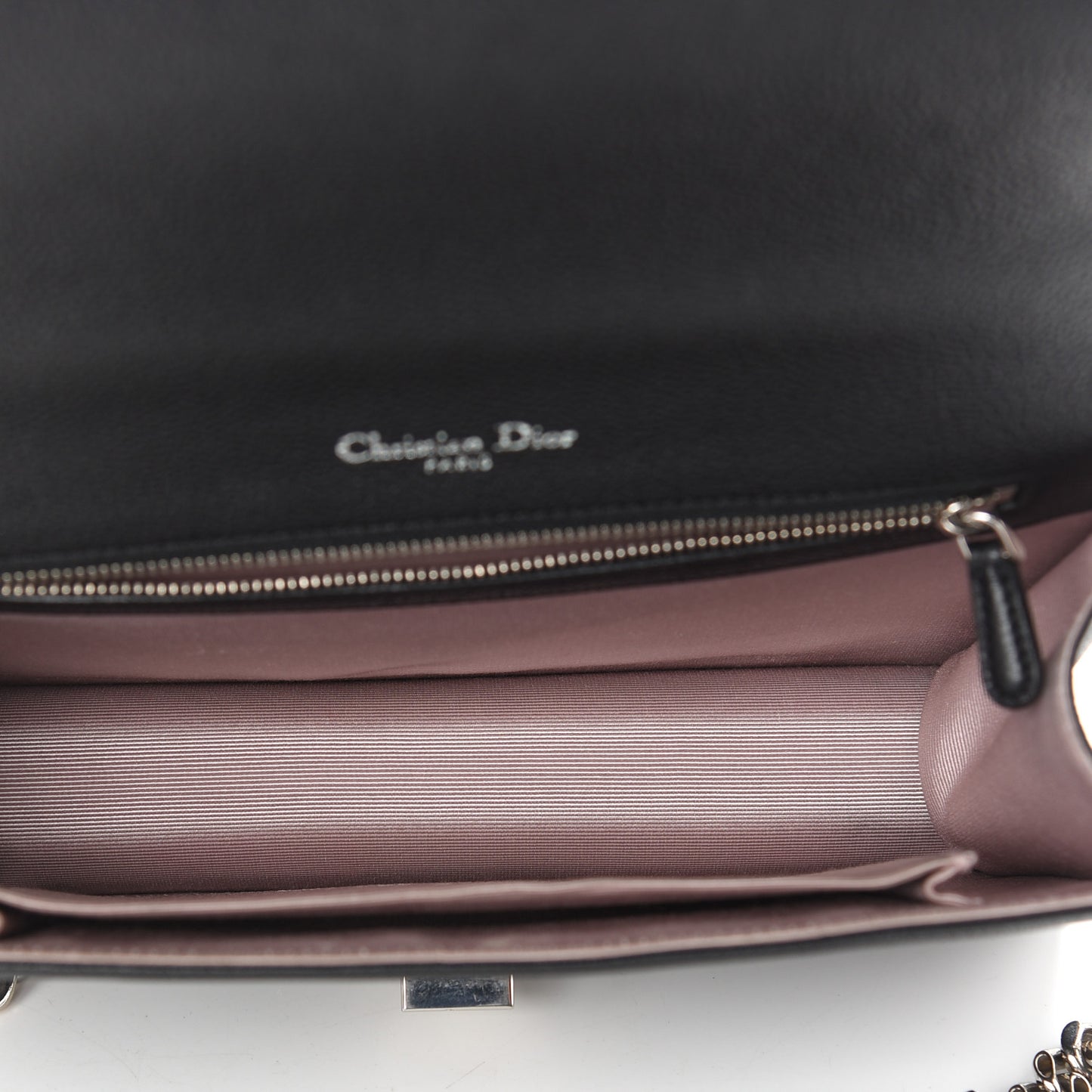 Grained Calfskin Medium Diorama Flap Bag Black