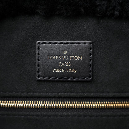 Louis Vuitton Shearling Monogram Giant Teddy Onthego GM Black Red 6 of 9