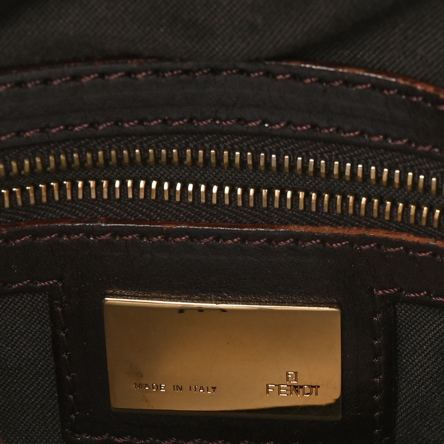 Fendi Vitello FF Embossed Chef Shopper Tote Testa Di Moro 5 of 8