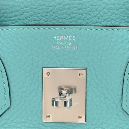 Hermes Taurillon Clemence Birkin 30 Bleu Atoll 5 of 9