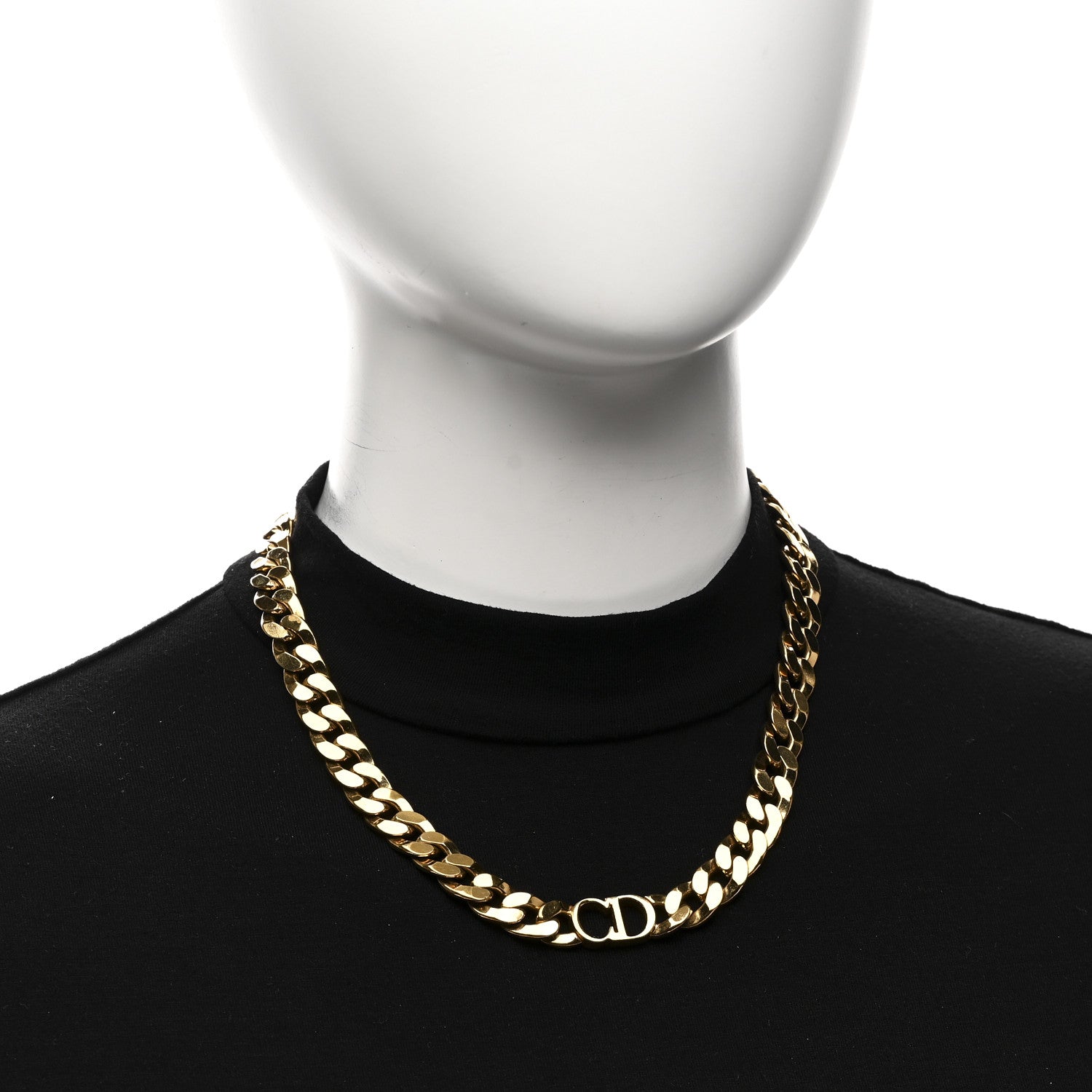 Christian Dior Metal Danseuse Etoile Chain Choker Necklace Gold 2 of 5
